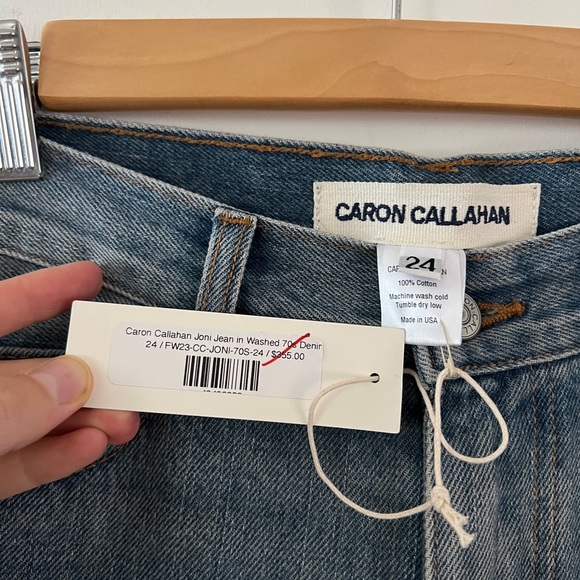 NWT Caron Callahan Joni Jean Washed 70s Denim 24 FW23 high rise button fly - Picture 7 of 15